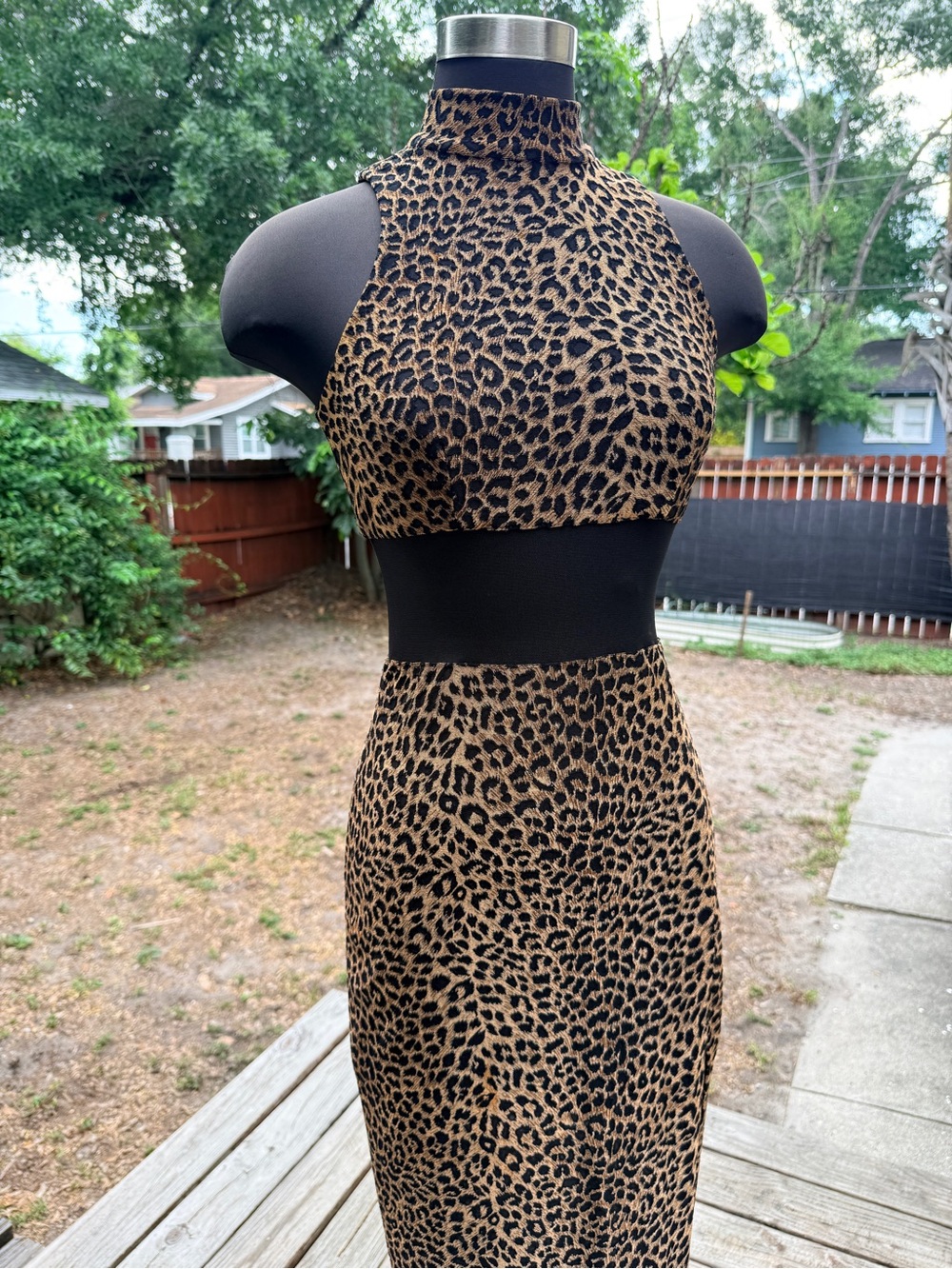 Vintage 80s 90s Cache Leopard Print Maxi Dress - Picture 4 of 11